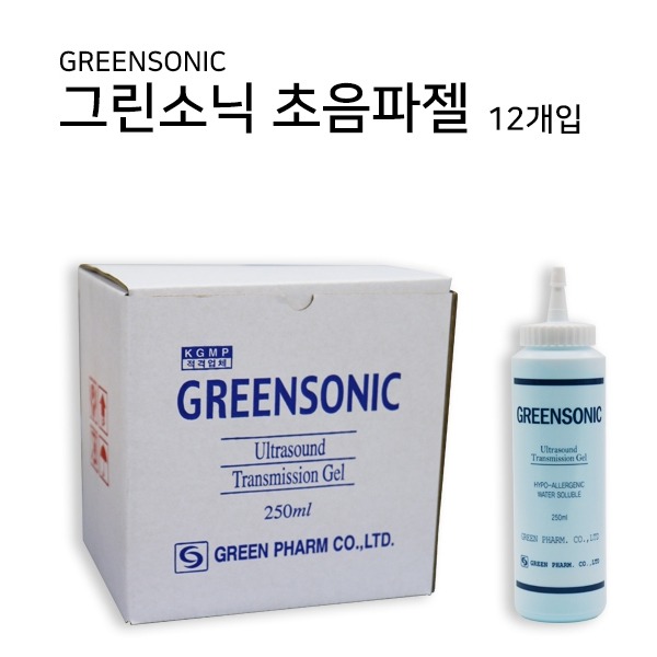 [그린소닉] 초음파젤 블루 250ml (12개/통) Greensonic 소노젤 고주파젤 저주파젤 소노젤 마사지젤 초음파겔